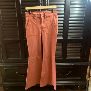 Brick Color Flare Jeans